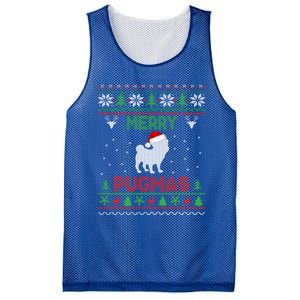 Funny Santa Reindeer Pug Xmas Ugly Christmas Merry Pugmas Gift Mesh Reversible Basketball Jersey Tank