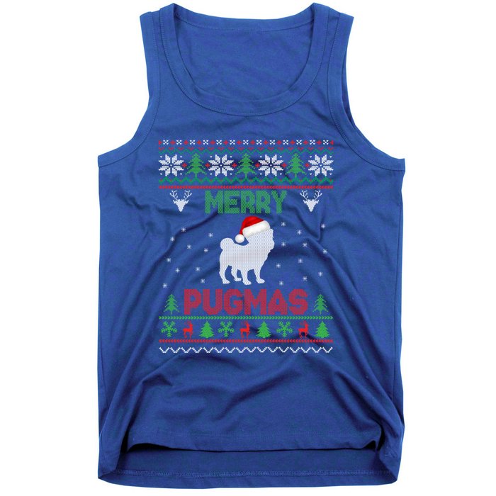 Funny Santa Reindeer Pug Xmas Ugly Christmas Merry Pugmas Gift Tank Top