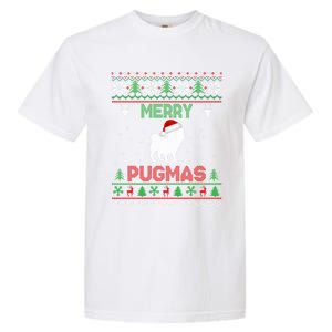 Funny Santa Reindeer Pug Xmas Ugly Christmas Merry Pugmas Gift Garment-Dyed Heavyweight T-Shirt