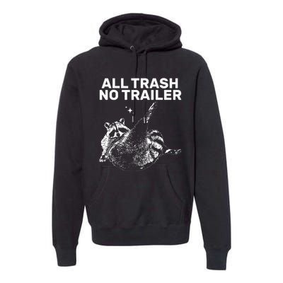 Funny Sarcastic Raccoon All Trash No Trailer Premium Hoodie