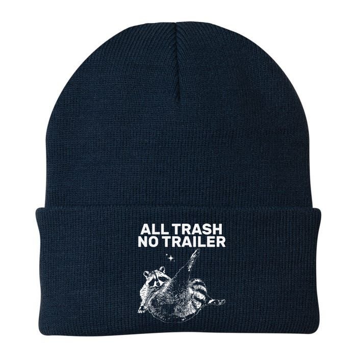 Funny Sarcastic Raccoon All Trash No Trailer Knit Cap Winter Beanie