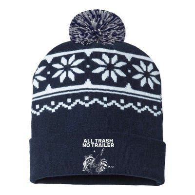 Funny Sarcastic Raccoon All Trash No Trailer USA-Made Snowflake Beanie