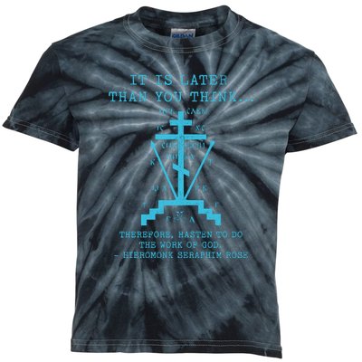 Fr Seraphim Rose Eastern Orthodox Christian Cross Kids Tie-Dye T-Shirt