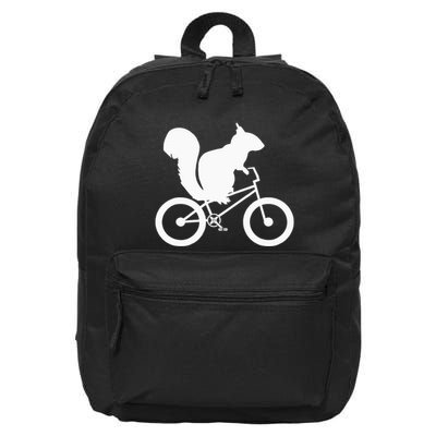 Funny Squirrel Riding Bike 16 in Basic Backpack