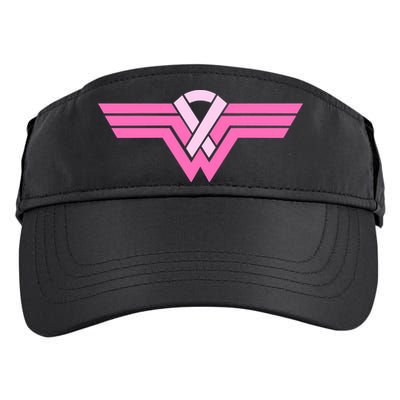 Funny Superhero Ribbon Breast Cancer Awareness Adult Drive Performance Visor