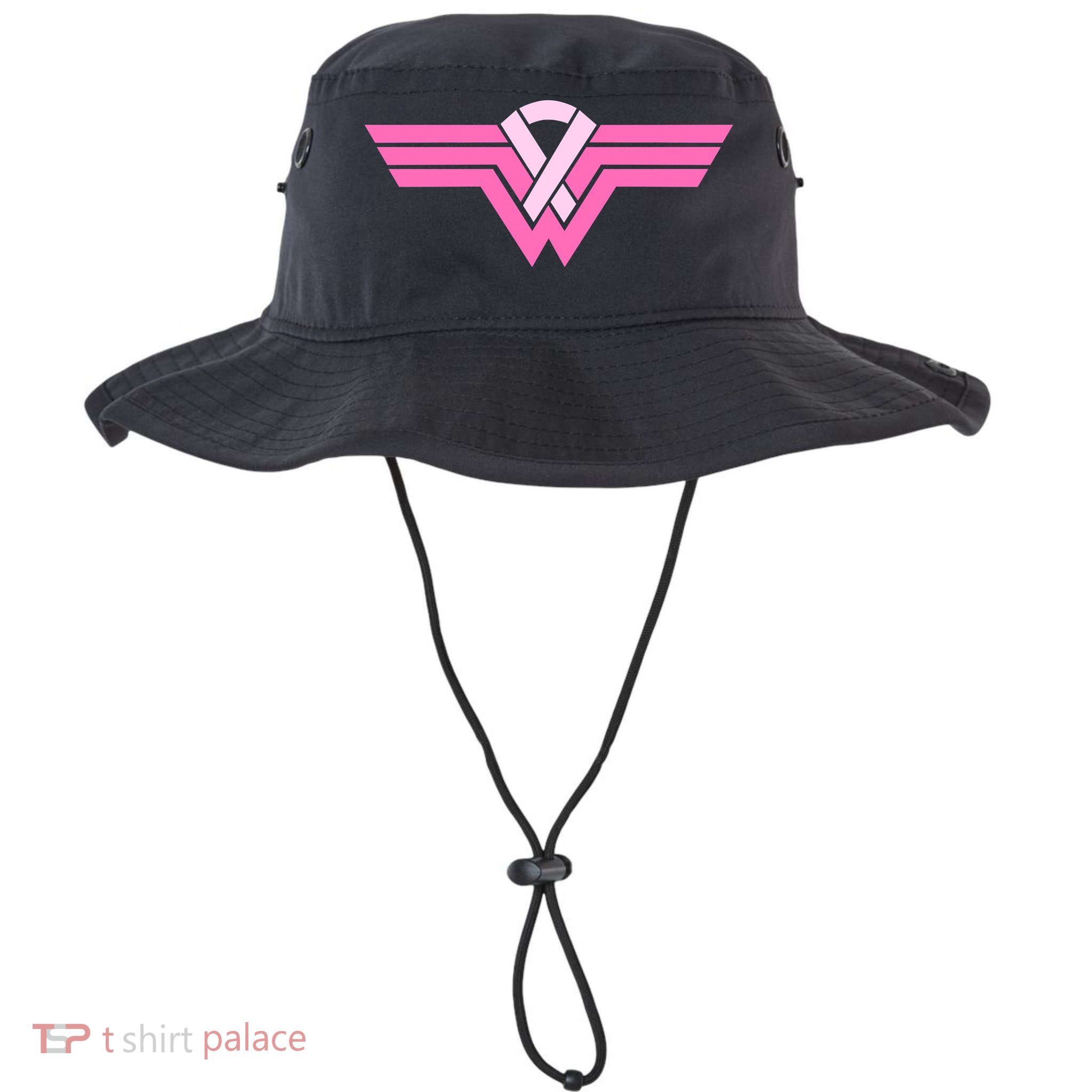 Funny Superhero Ribbon Breast Cancer Awareness Bucket Hat