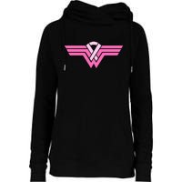 Funny Superhero Ribbon Breast Cancer Awareness Womens Funnel Neck Pullover Hood