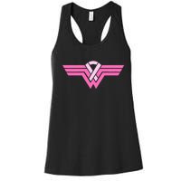 Funny Superhero Ribbon Breast Cancer Awareness Women's Racerback Tank