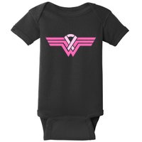 Funny Superhero Ribbon Breast Cancer Awareness Baby Bodysuit