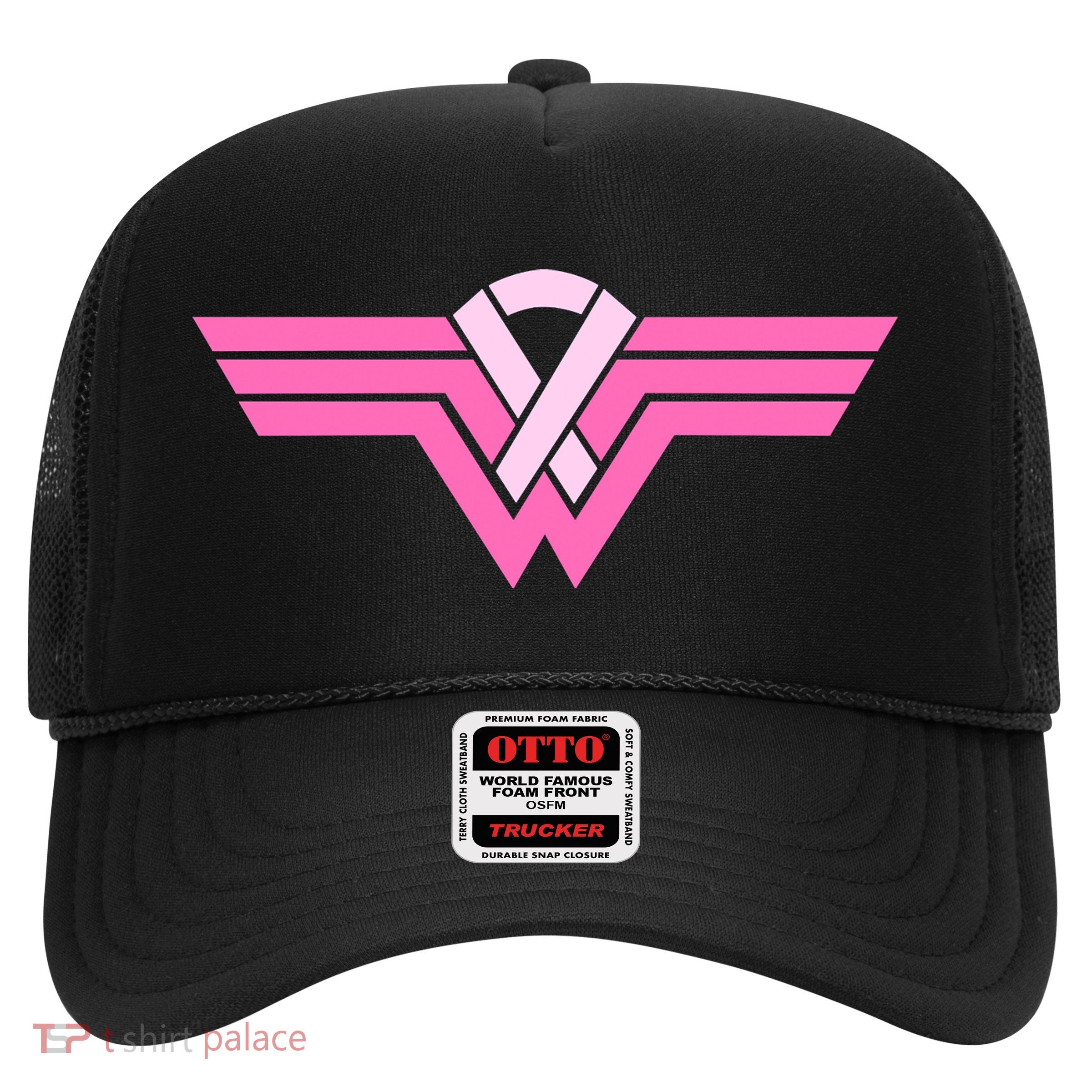 Funny Superhero Ribbon Breast Cancer Awareness Trucker Hat