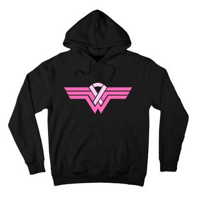 Funny Superhero Ribbon Breast Cancer Awareness Tall Hoodie