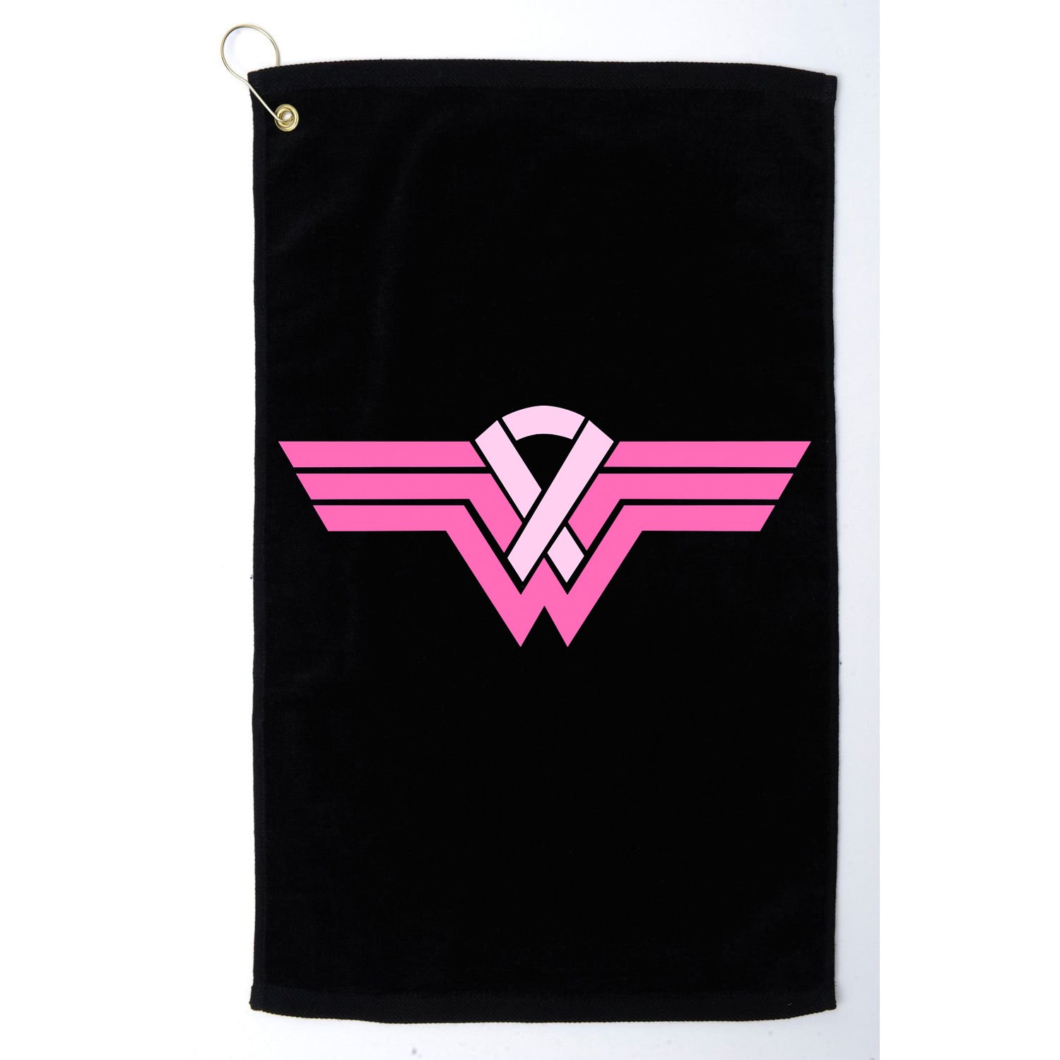 Funny Superhero Ribbon Breast Cancer Awareness Golf Towel