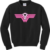 Funny Superhero Ribbon Breast Cancer Awareness Kids Sweatshirt