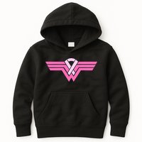 Funny Superhero Ribbon Breast Cancer Awareness Kids Hoodie