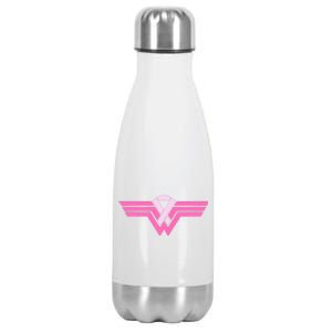 Funny Superhero Ribbon Breast Cancer Awareness Stainless Steel Insulated Water Bottle