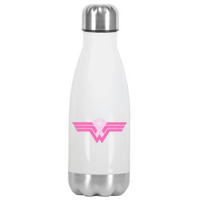 Funny Superhero Ribbon Breast Cancer Awareness Stainless Steel Insulated Water Bottle