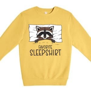 Favorite Sleepshirt Racoon Napping Raccoon Pajama Premium Crewneck Sweatshirt