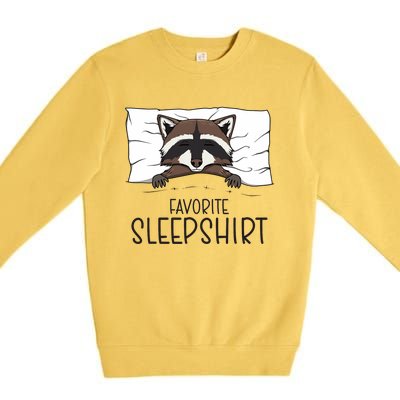 Favorite Sleepshirt Racoon Napping Raccoon Pajama Premium Crewneck Sweatshirt