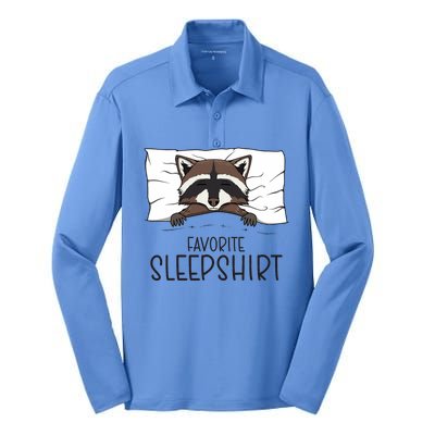 Favorite Sleepshirt Racoon Napping Raccoon Pajama Silk Touch Performance Long Sleeve Polo