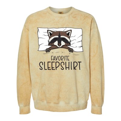 Favorite Sleepshirt Racoon Napping Raccoon Pajama Colorblast Crewneck Sweatshirt