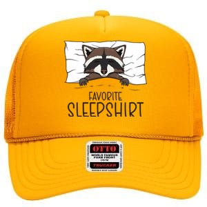 Favorite Sleepshirt Racoon Napping Raccoon Pajama High Crown Mesh Back Trucker Hat