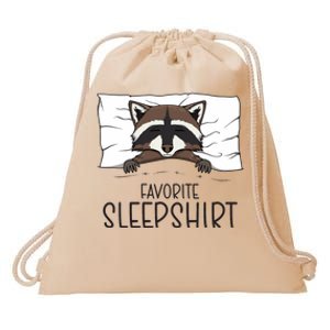 Favorite Sleepshirt Racoon Napping Raccoon Pajama Drawstring Bag