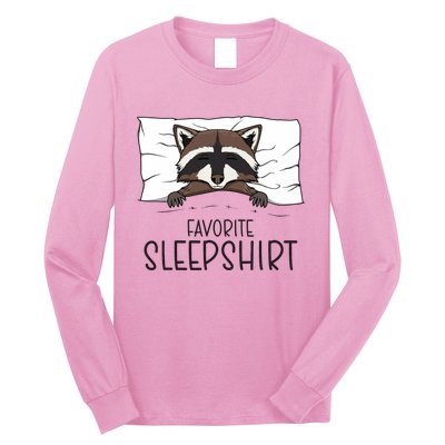 Favorite Sleepshirt Racoon Napping Raccoon Pajama Long Sleeve Shirt