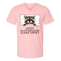 Favorite Sleepshirt Racoon Napping Raccoon Pajama V-Neck T-Shirt