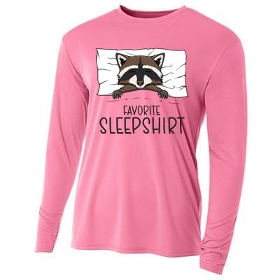 Favorite Sleepshirt Racoon Napping Raccoon Pajama Cooling Performance Long Sleeve Crew