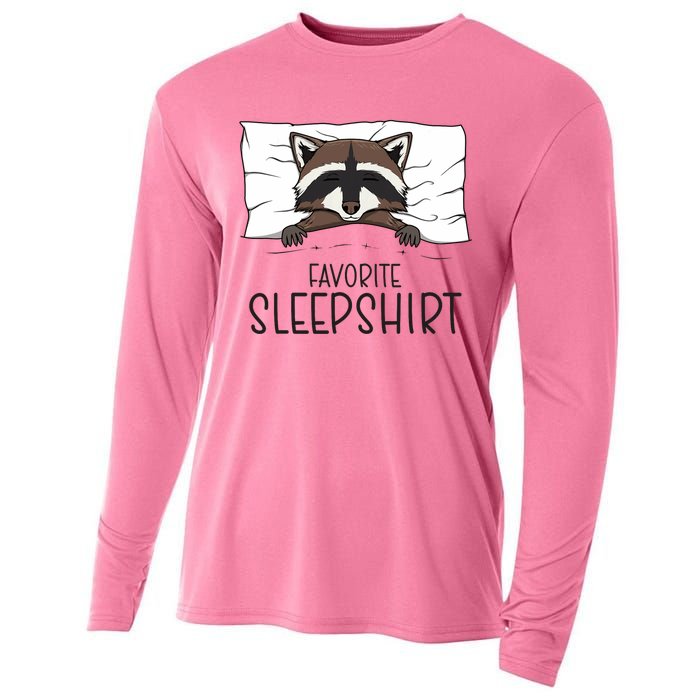 Favorite Sleepshirt Racoon Napping Raccoon Pajama Cooling Performance Long Sleeve Crew