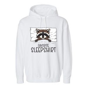 Favorite Sleepshirt Racoon Napping Raccoon Pajama Garment-Dyed Fleece Hoodie