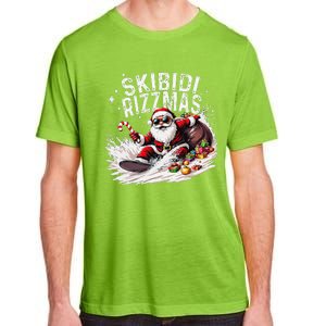 Funny Skibid.I Rizzmas Funny Santa Claus Skating Board Xmas Adult ChromaSoft Performance T-Shirt