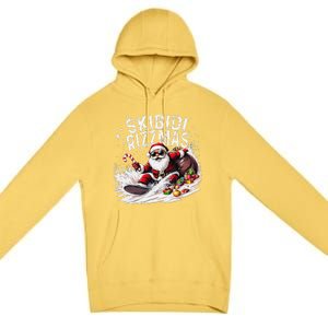 Funny Skibid.I Rizzmas Funny Santa Claus Skating Board Xmas Premium Pullover Hoodie