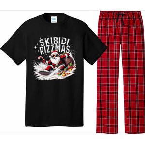 Funny Skibid.I Rizzmas Funny Santa Claus Skating Board Xmas Pajama Set