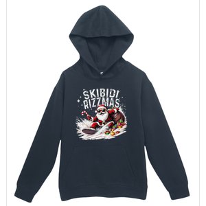 Funny Skibid.I Rizzmas Funny Santa Claus Skating Board Xmas Urban Pullover Hoodie