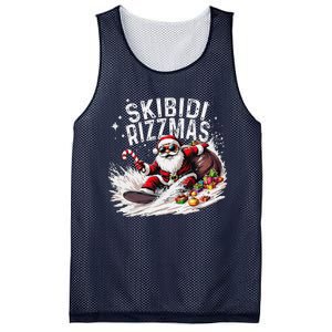 Funny Skibid.I Rizzmas Funny Santa Claus Skating Board Xmas Mesh Reversible Basketball Jersey Tank