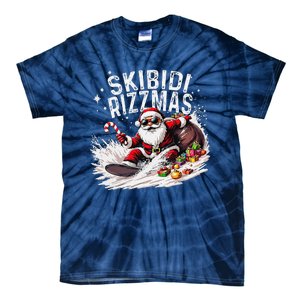 Funny Skibid.I Rizzmas Funny Santa Claus Skating Board Xmas Tie-Dye T-Shirt