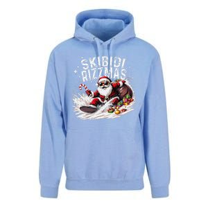 Funny Skibid.I Rizzmas Funny Santa Claus Skating Board Xmas Unisex Surf Hoodie