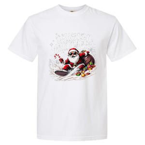 Funny Skibid.I Rizzmas Funny Santa Claus Skating Board Xmas Garment-Dyed Heavyweight T-Shirt