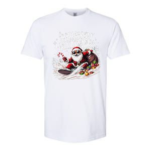 Funny Skibid.I Rizzmas Funny Santa Claus Skating Board Xmas Softstyle CVC T-Shirt