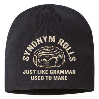 Funny Synonym Rolls Joke Cinnamon Rolls Grammar Pun Teacher Sustainable Beanie