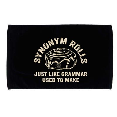 Funny Synonym Rolls Joke Cinnamon Rolls Grammar Pun Teacher Microfiber Hand Towel