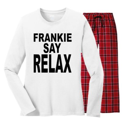 Frankie Say Relax Funny 80s Music Women's Long Sleeve Flannel Pajama Set 