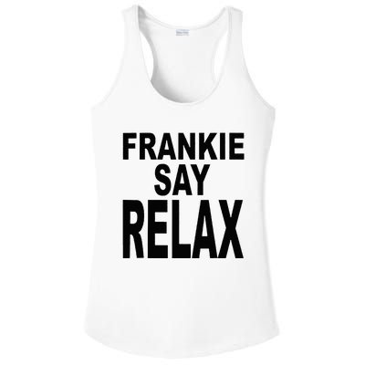 Frankie Say Relax Funny 80s Music Ladies PosiCharge Competitor Racerback Tank