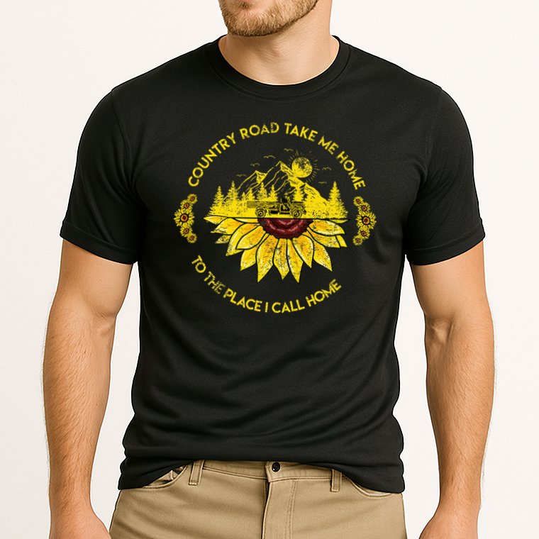 Farm Sunflower Road Take Me Home Country  Farmer Cooling Performance Crew T-Shirt