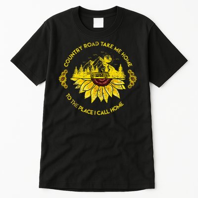 Farm Sunflower Road Take Me Home Country  Farmer Tall T-Shirt