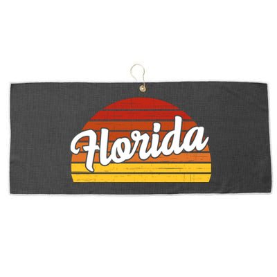 Florida Sunset Retro Vintage Large Microfiber Waffle Golf Towel