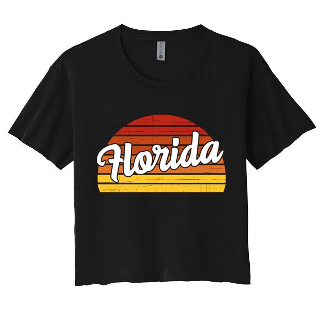 Florida Sunset Retro Vintage Crop Top