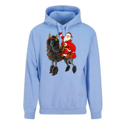 Funny Santa Riding Poodle Christmas, Poodle Family Matching Unisex Surf Hoodie