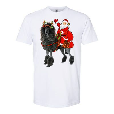 Funny Santa Riding Poodle Christmas, Poodle Family Matching Softstyle CVC T-Shirt